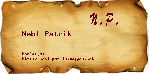 Nebl Patrik névjegykártya
